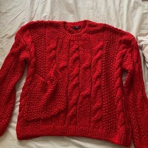 Oversized red sweater